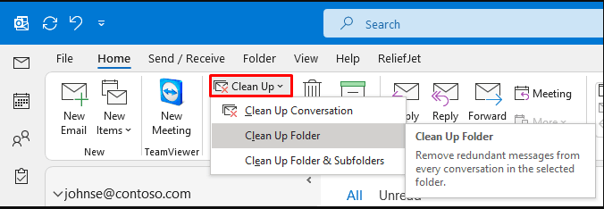 clean up duplicates in outlook
