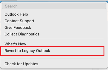 revert to legacy Outlook