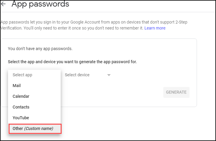 IMAP Enable