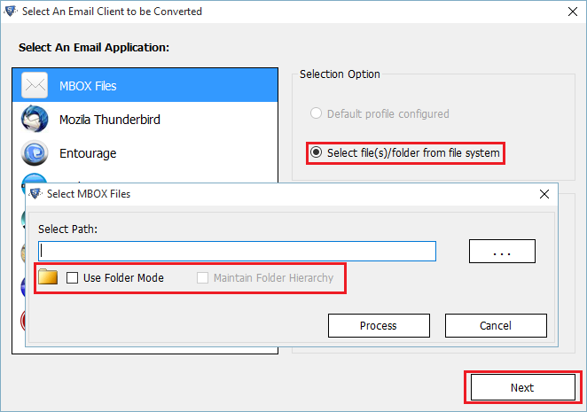 Manually Select Folder