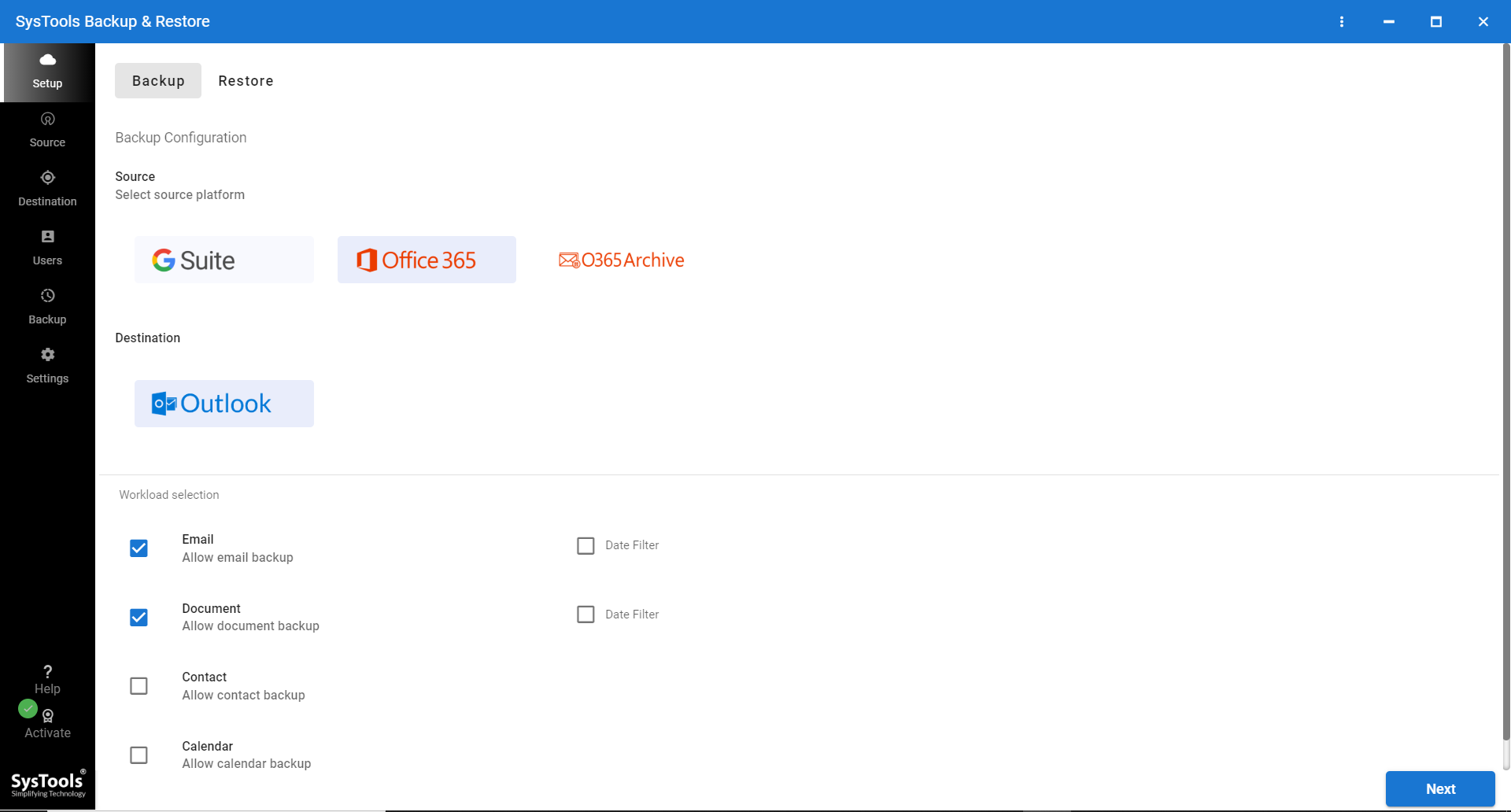 SysTools Backup & Restore