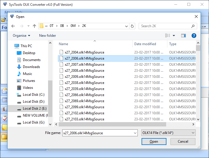 recover selected olk