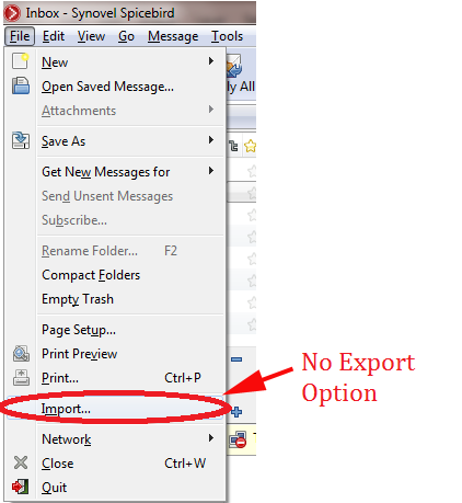 no export option