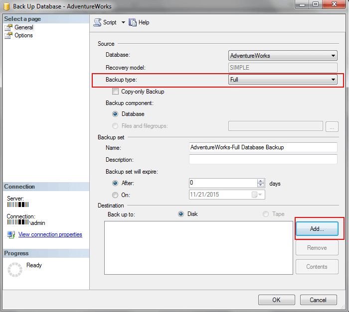 Backup SQL Database