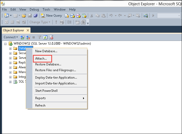 Attach MDF without LDF File