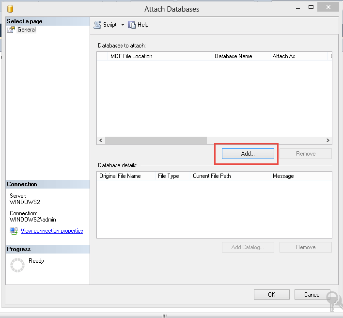 Attach SQL MDF File