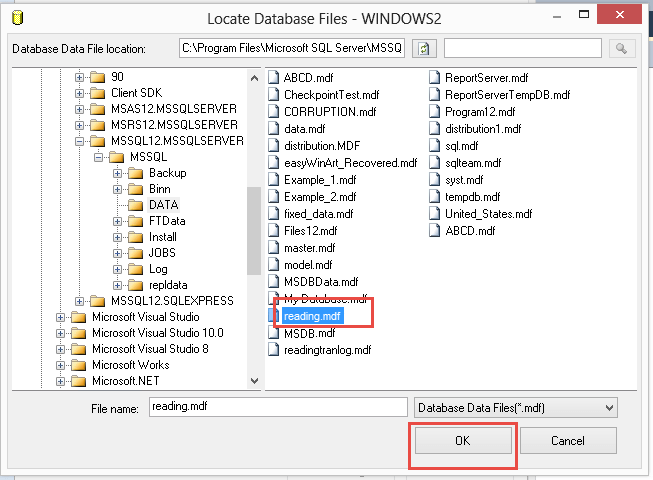 Attach MDF File