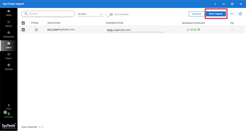 Initiate PST to Google Workspace process