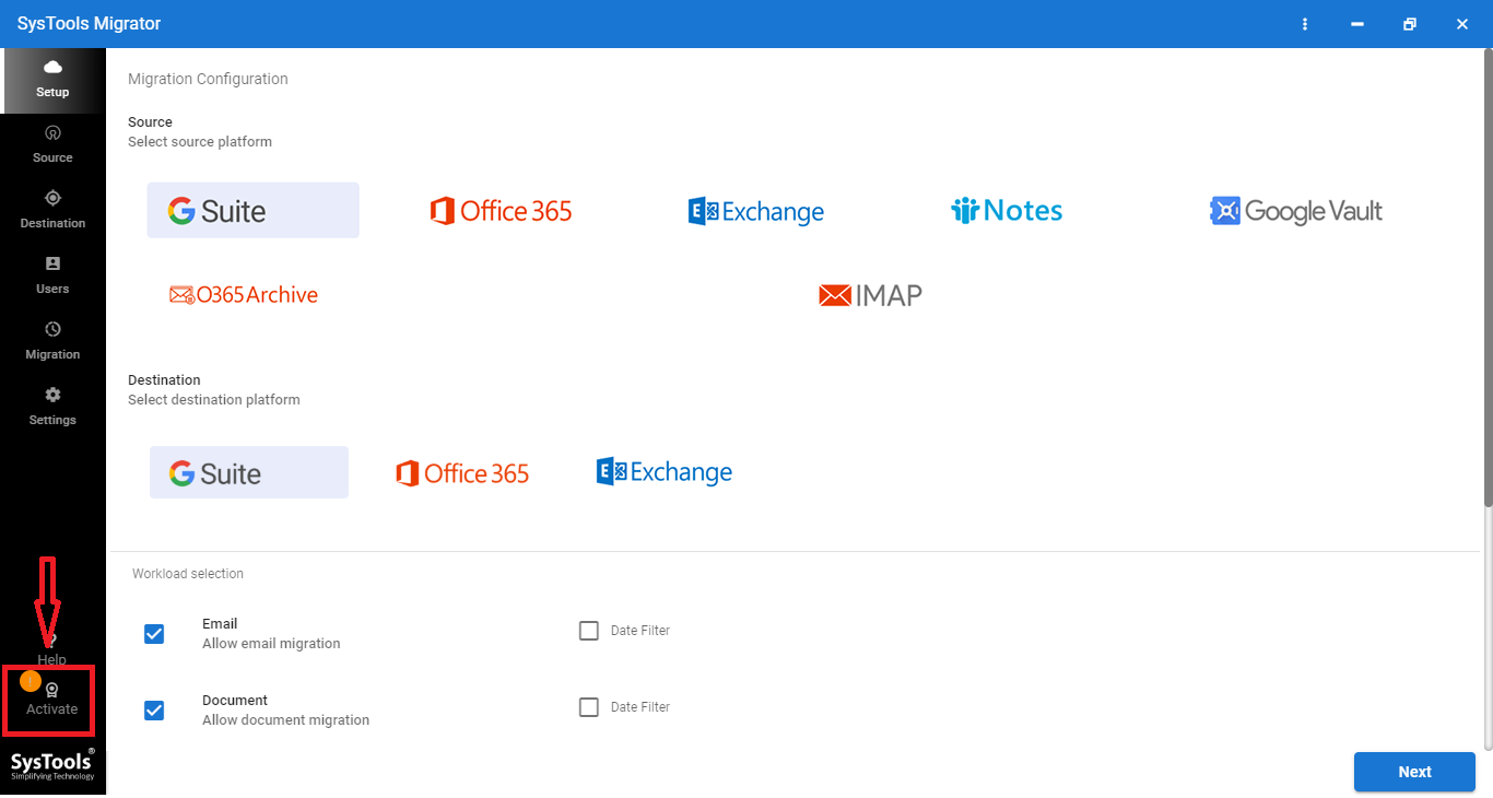 SysTools G Suite Merge Tool