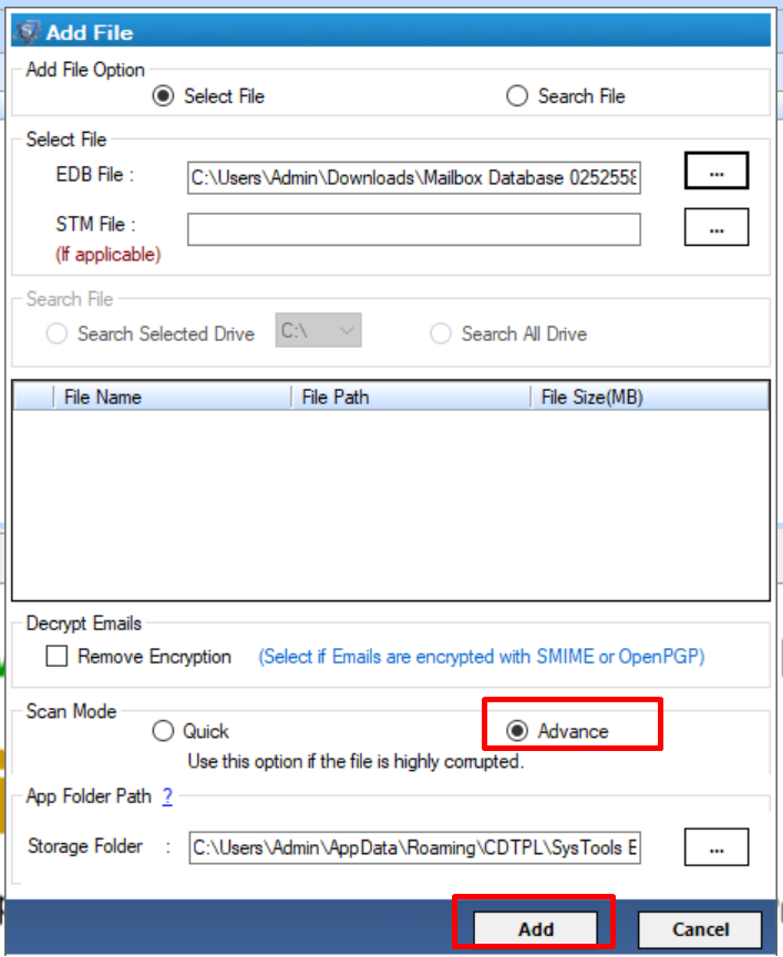 click on scan mode option