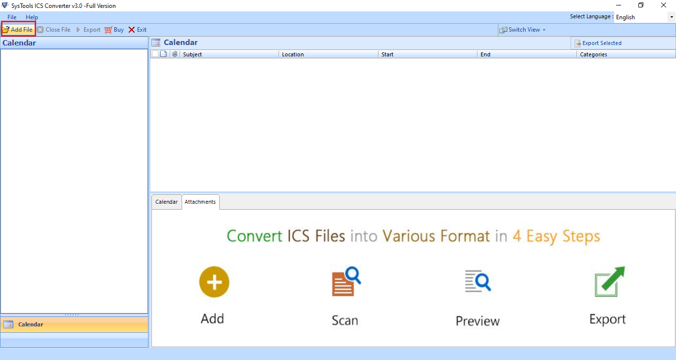 click on file option