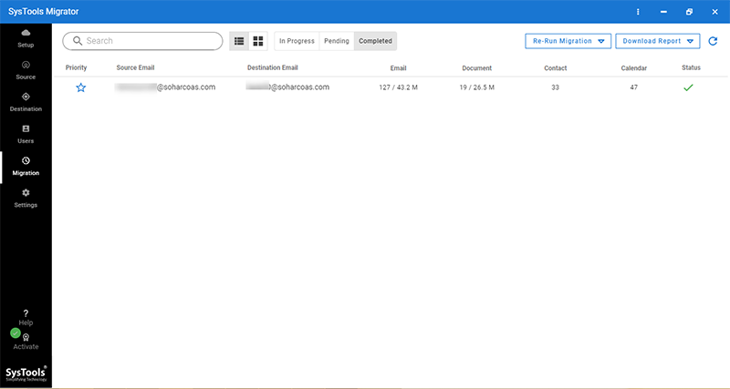 view your migrated file