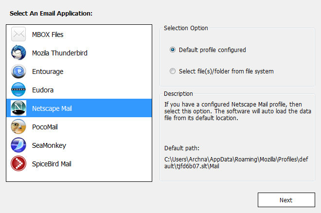 Netscape Mac OS X to Outlook PST 