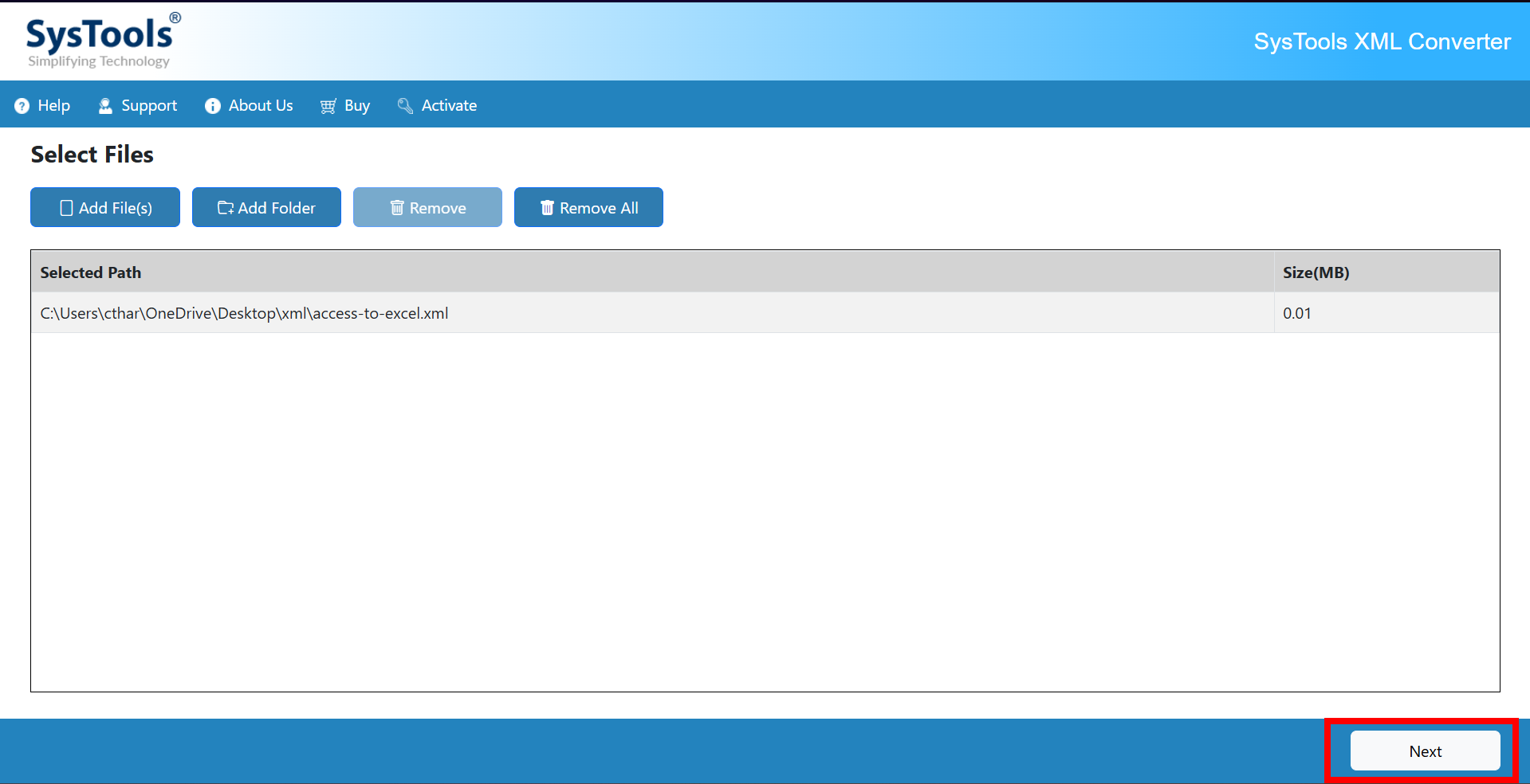 parse xml file