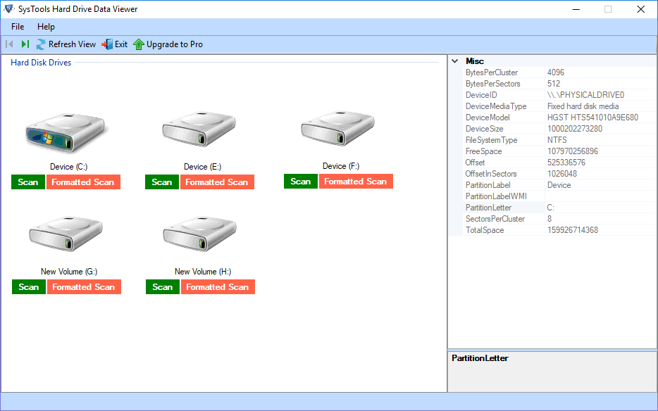 Hard Drive View deleted files