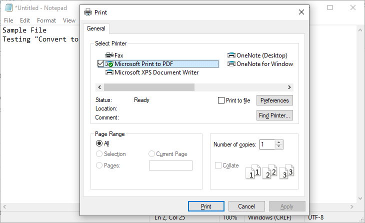 microsoft print to pdf