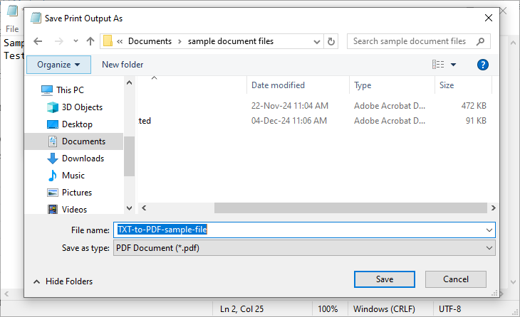 save the converted file