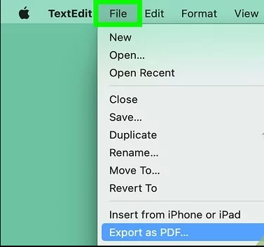 apple editext export to pdf option
