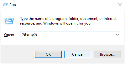 type %temp% and enter