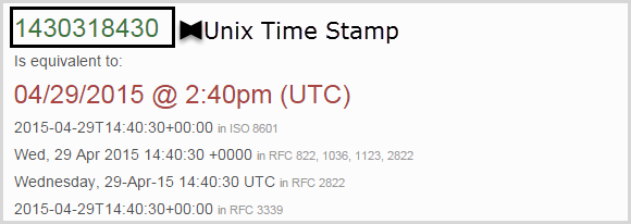 Unix Time Stamp