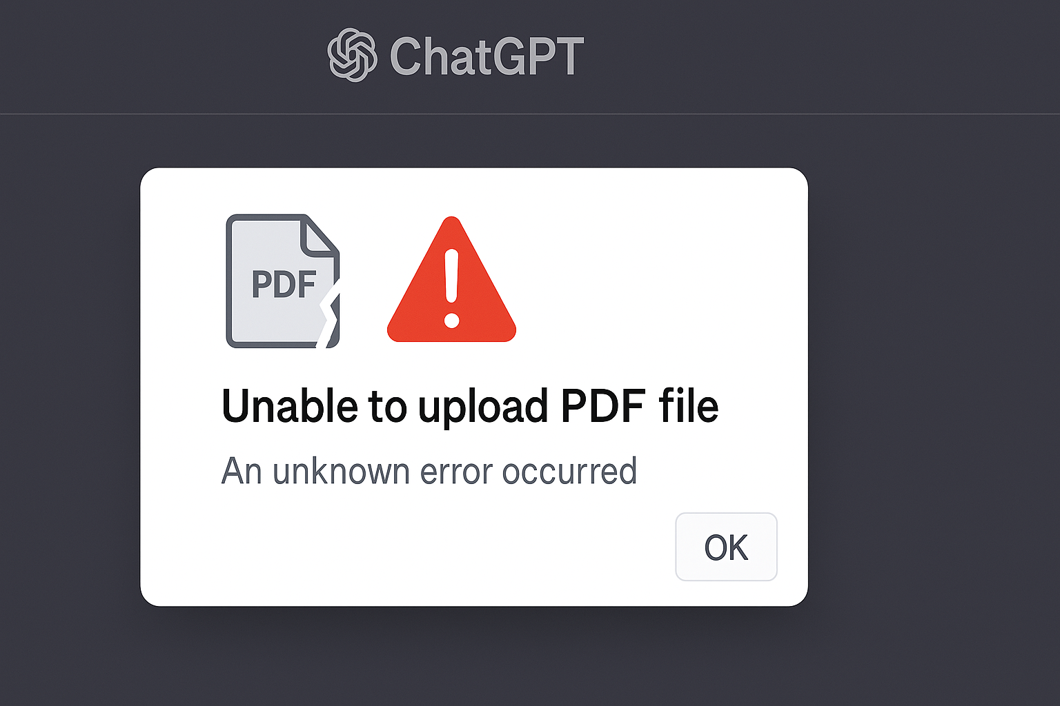 fixes for chatgpt unknown error when uploading pdf