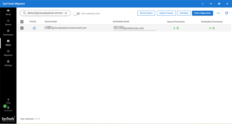 click on start migration button