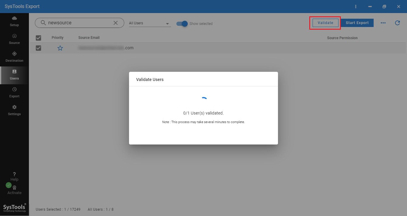 Start Export