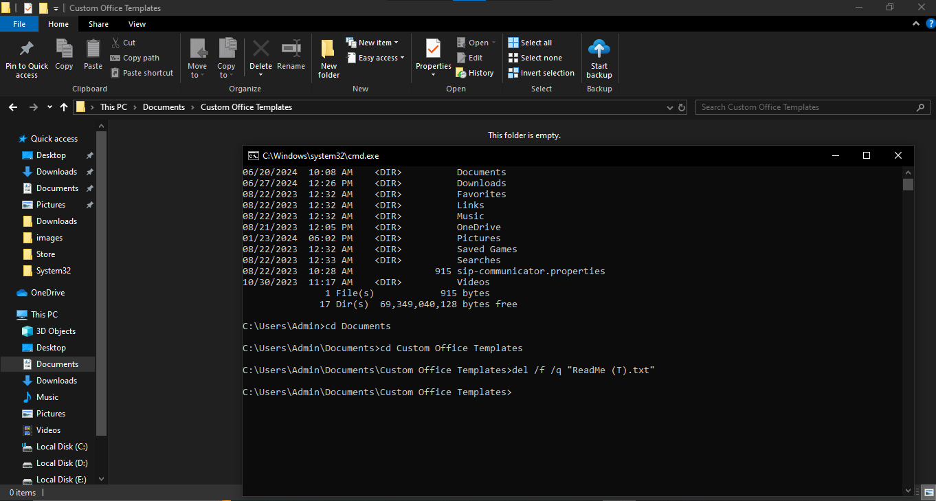 using code to delete file
