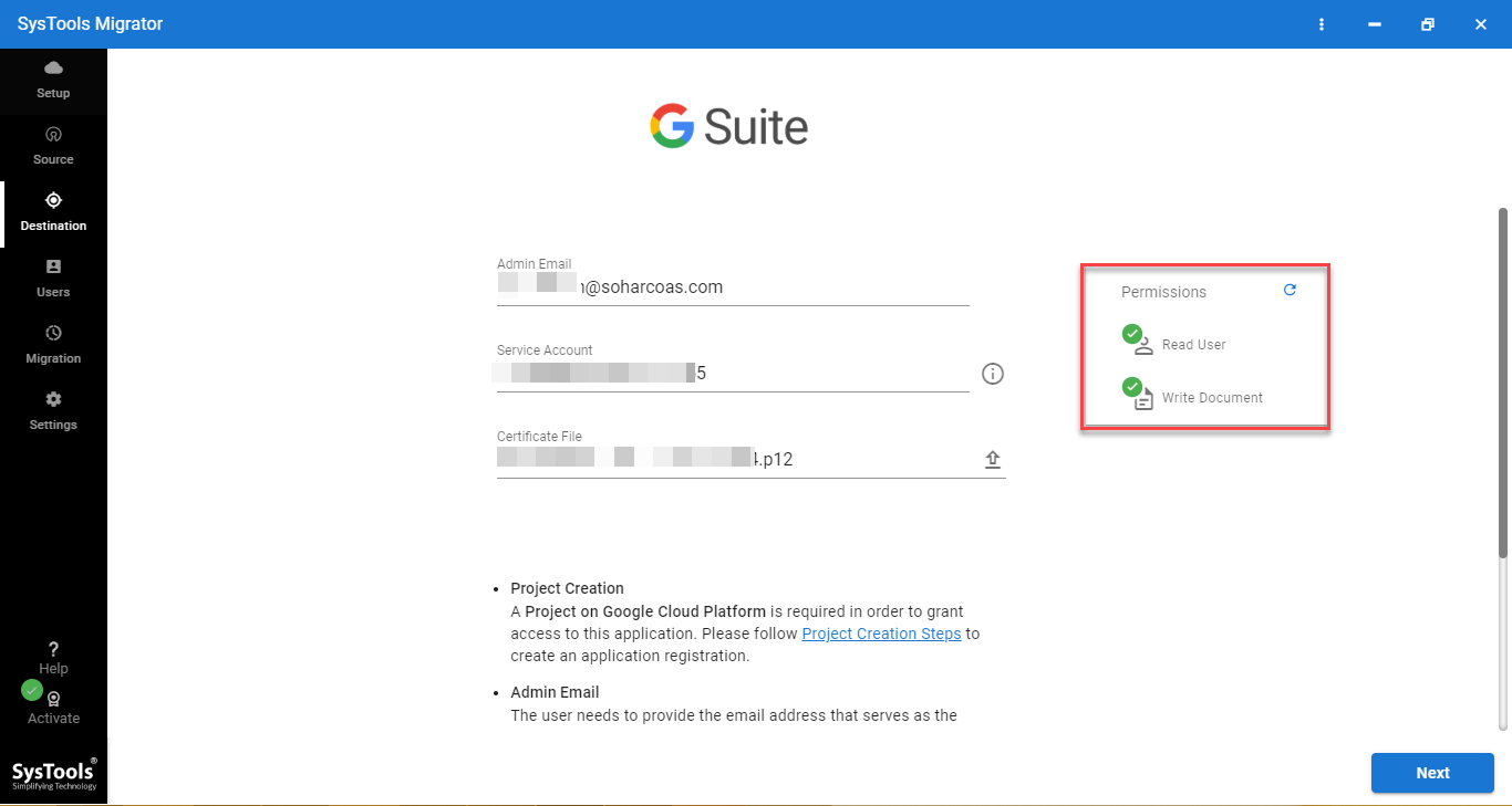 enter g suite credentials