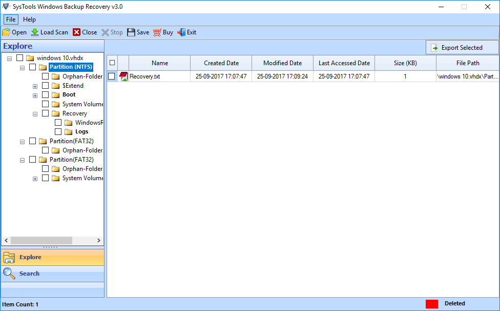 extract data from windows backup