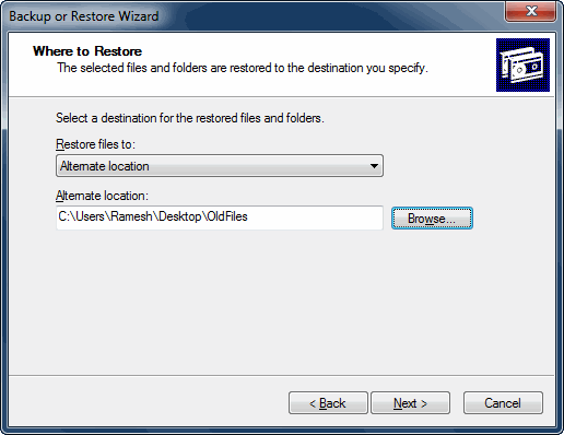 Select Alternate Location