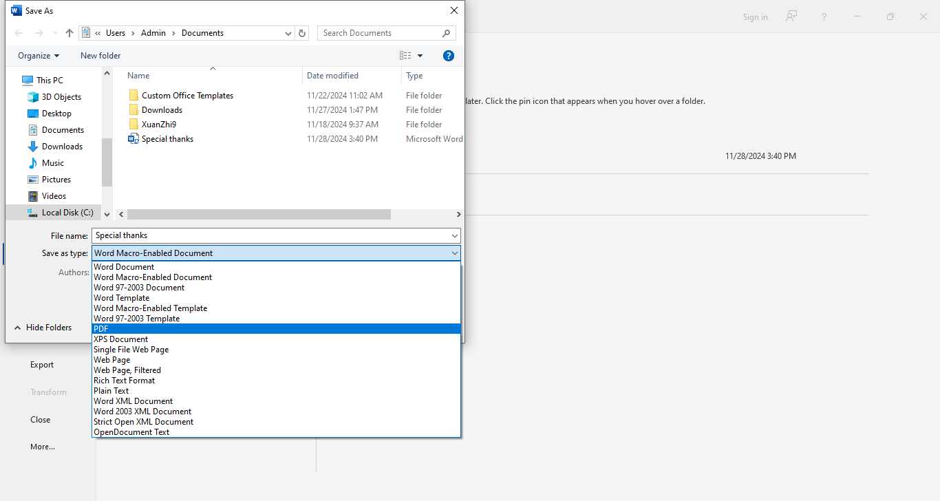 save as pdf format