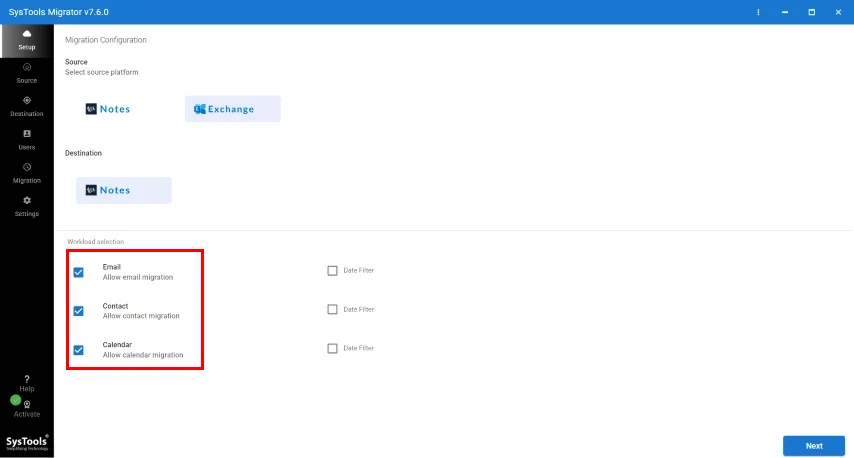 Choose Platforms and Workloads for Exchange to Domino Migration