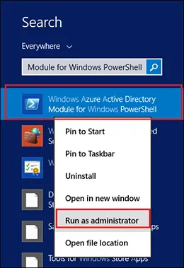 Windows Azure Active Directory Module for Windows PowerShel