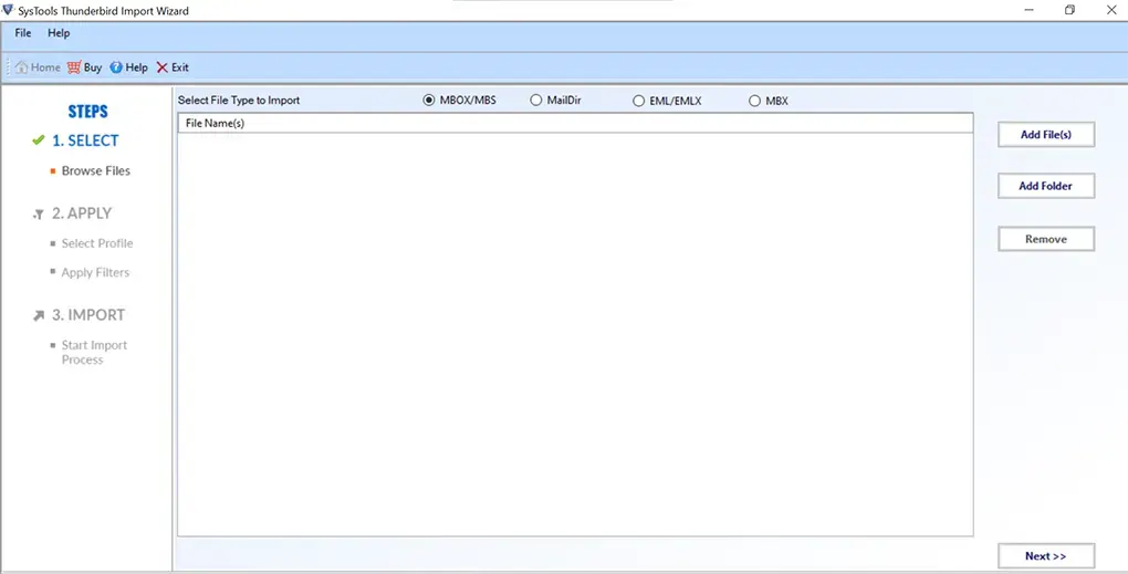 Add MBOX file