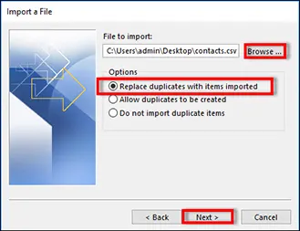 Import Contacts from Excel to Outlook