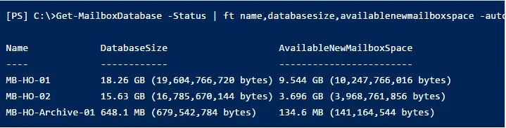 check mailbox database