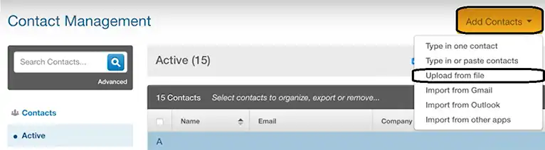 add contacts Constant Contact