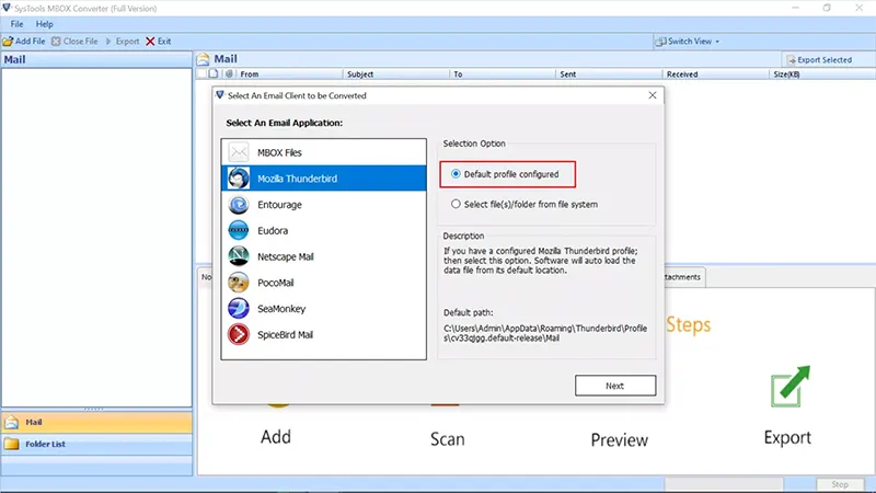 Default Profile Configured
