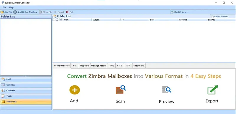 run zimbra to thunderbird migrator