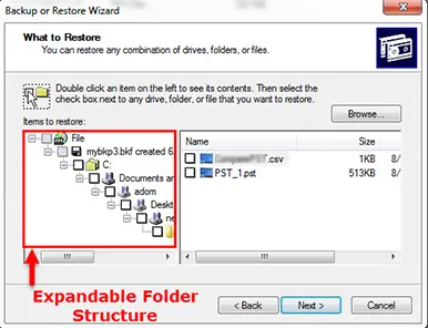 read BKF file in Win7