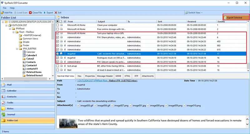 OST file items
