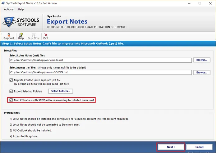Map CN values with SMTP