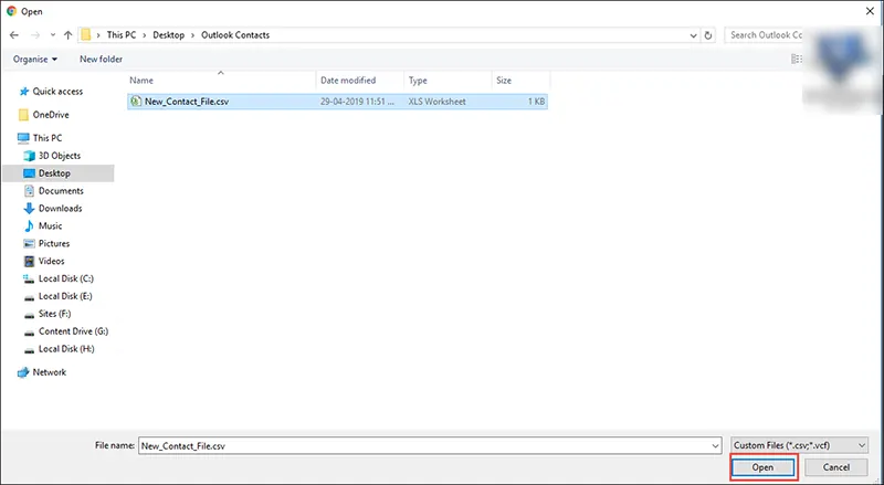 exported .vcf or .csv file