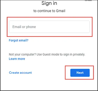 Sign-in to Google mail