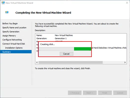 how to create virtual machine in hyper v 