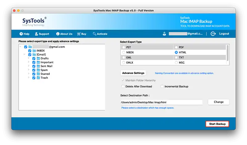 Start IMAP Emails to HTML Conversion