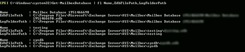 powershell command for edb file path