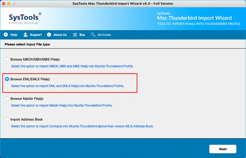 browse eml files