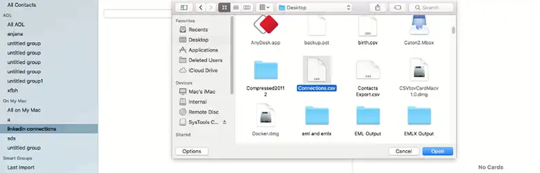 sync linkedin contacts mac address book